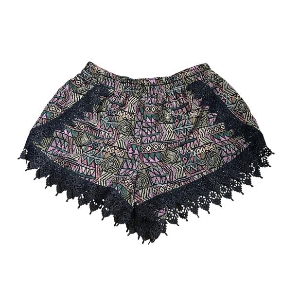 Lovely Day Pants - Lovely Day Festival Shorts Boho Hippie size Medium 2016 Tumblr ikat sz medium